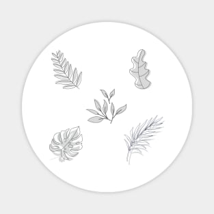 Scandinavian Minimalist Plant Pattern Magnet